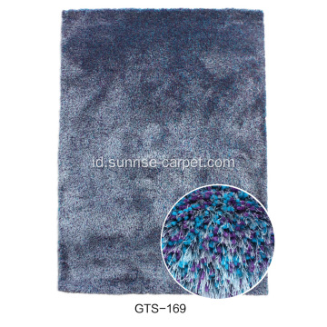 Elastis &amp; Silk Shaggy Karpet Dengan Warna Campuran